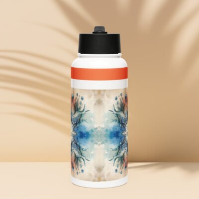 I am Strength Stainless steel water bottle with a straw lid