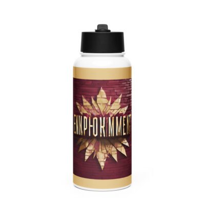 Empowerment  logo Stainless steel water bottle with a straw lid - Image 5