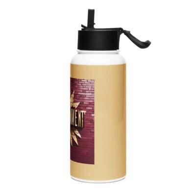 Empowerment  logo Stainless steel water bottle with a straw lid - Image 4