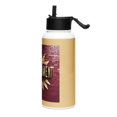 Empowerment  logo Stainless steel water bottle with a straw lid - Image 7