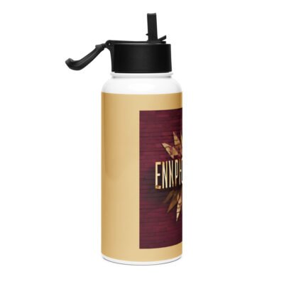 Empowerment  logo Stainless steel water bottle with a straw lid - Image 8